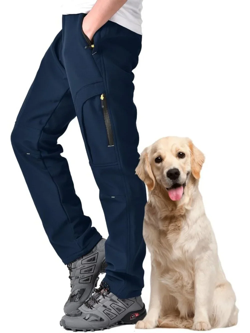 Men's Insulated Snow Pants - Fleece Lined, Water Repellent, Winter Hiking